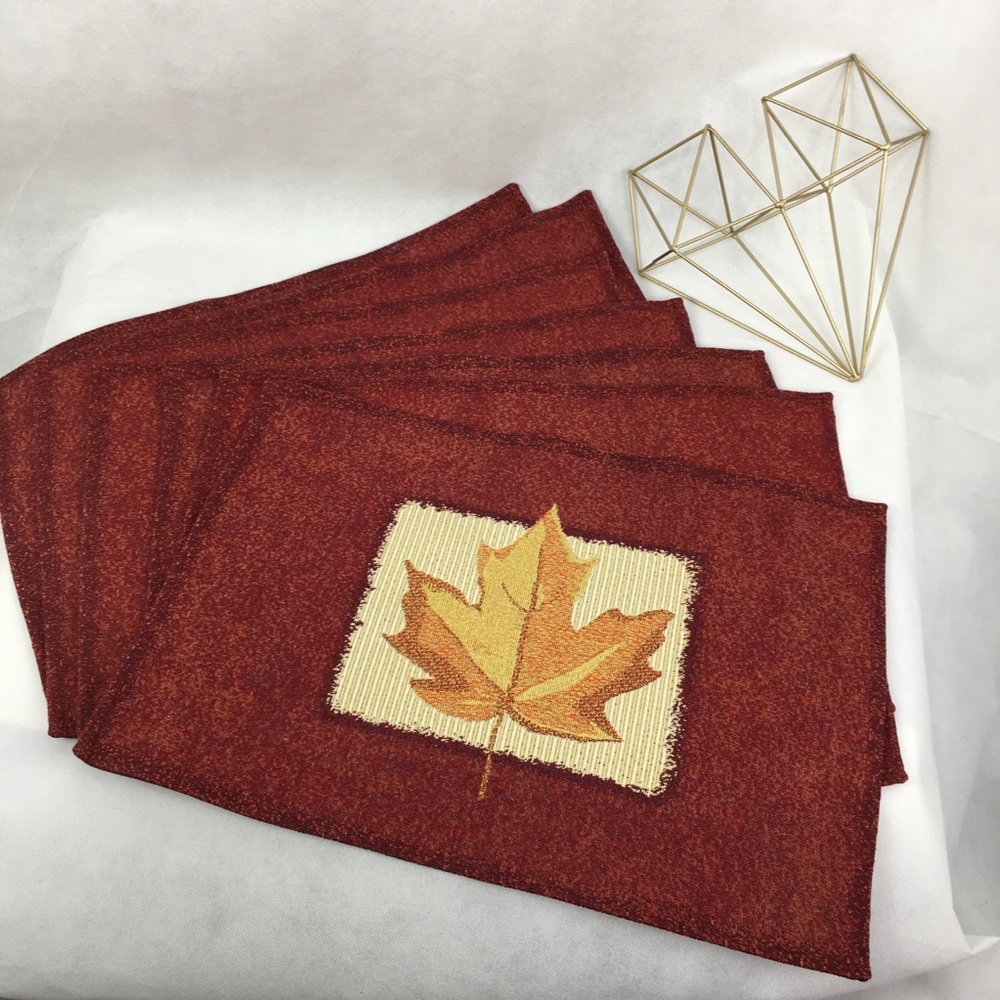 Garnet & Gold Maple Leaf Placemats
